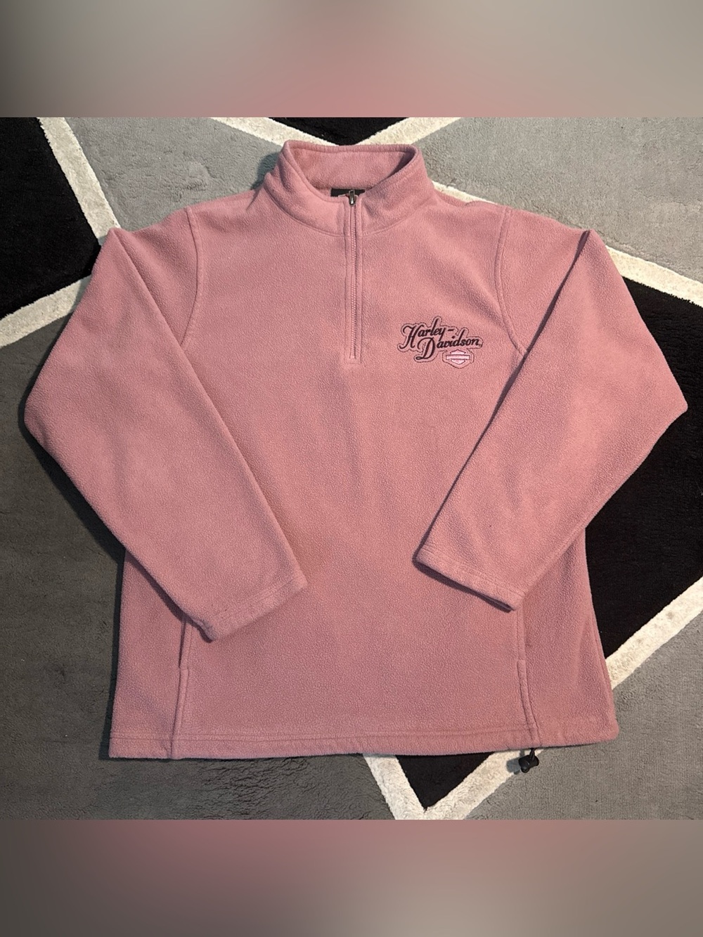 Harley Davidson pink quarter zip fleece